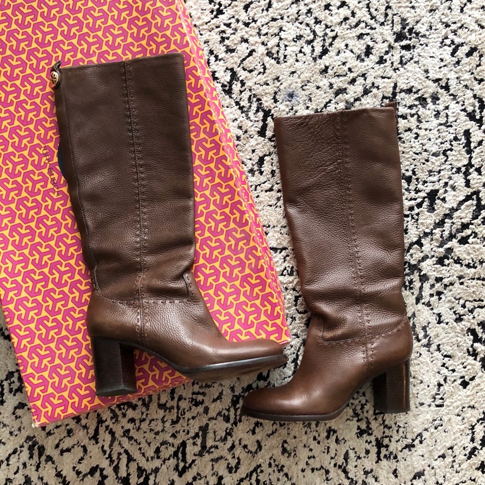 Tory Burch Brown Leather Boot Size 8